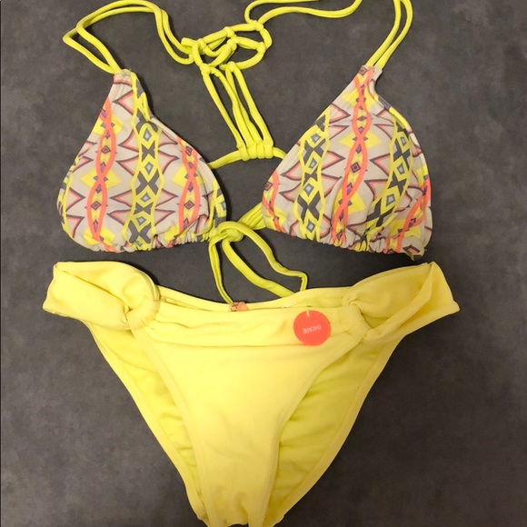 yellow scrunch bikini